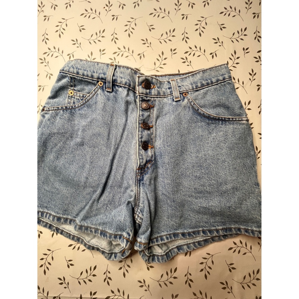 Vintage Levis 950 Relaxed Fit Denim Shorts Light Wash Button Fly USA 11 JR 28"